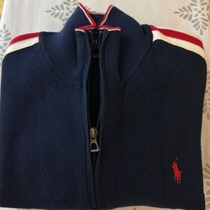 Polo Ralph Lauren Shoulder Stripe Pullover Quarter Zip Sweater